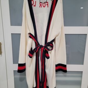 Gucci Cream Web Blind For Love Cotton Terry Tiger Embellished Size M